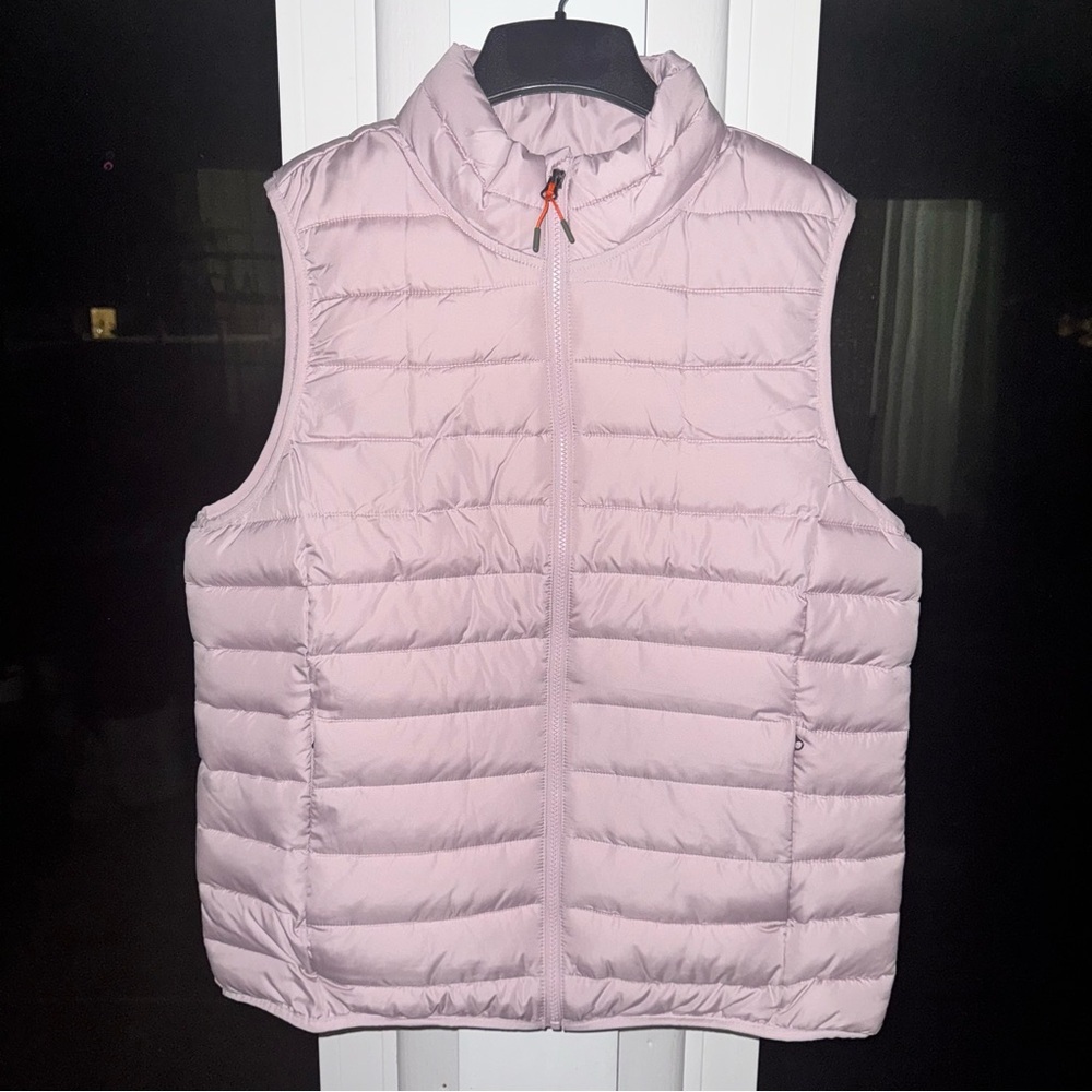 Ozark Trail Women's Core Puffer Vest Large 12-14 Mauve Pink Quilted Zip Front